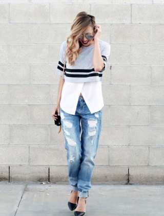 crop top sur chemise