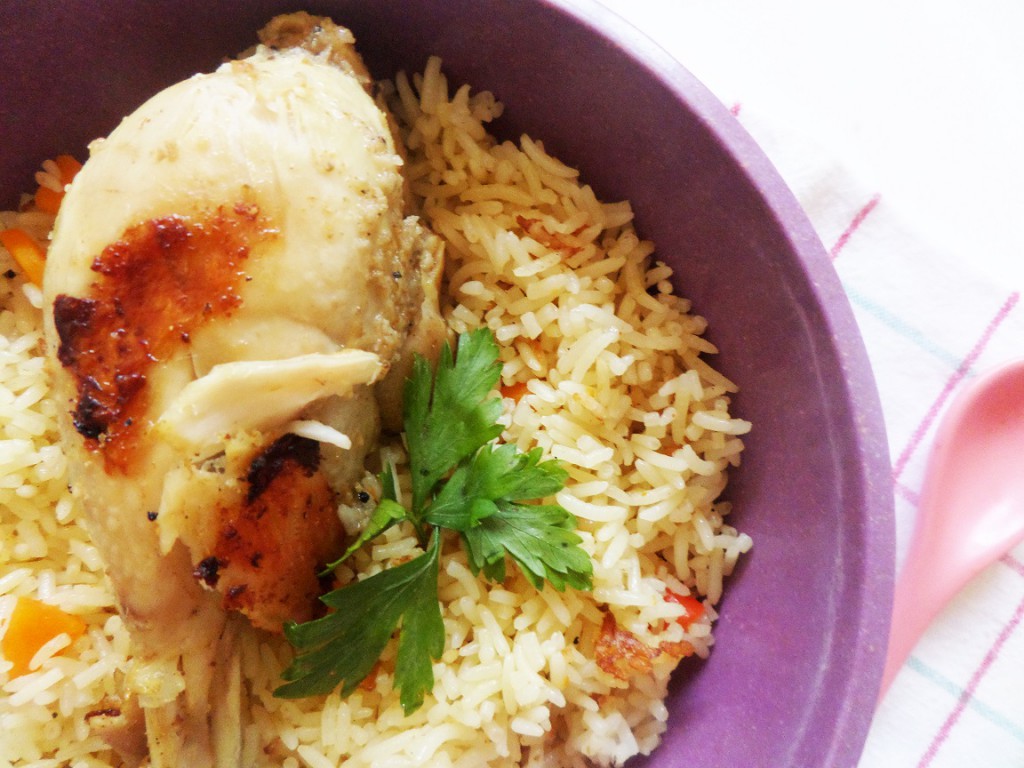 Riz basmati aux cuisses de poulet