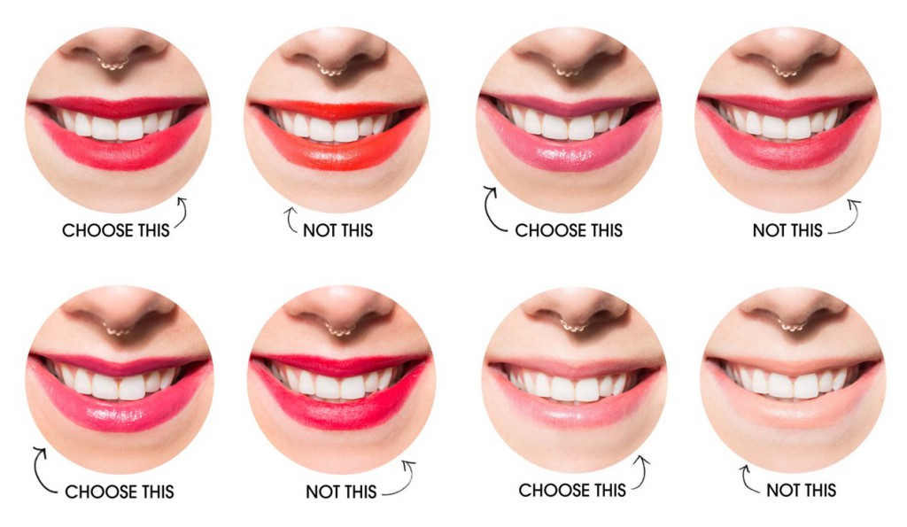 dents blanches rouge à lèvres