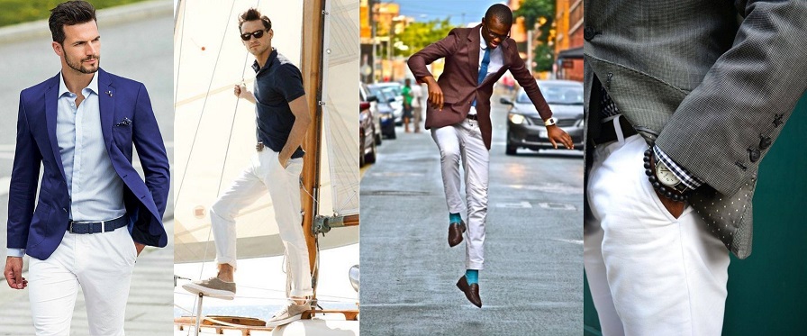 pantalon blanc, color block