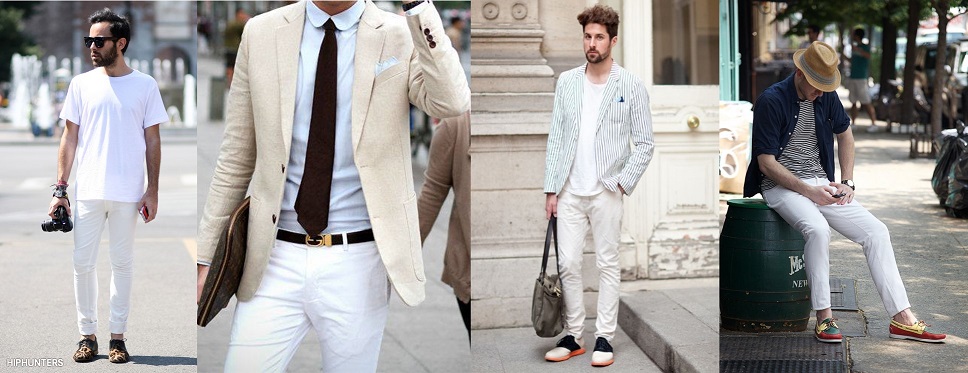 pantalon blanc, total look blanc