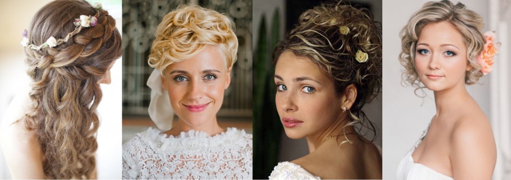 coiffure de mariée cheveux bouclés