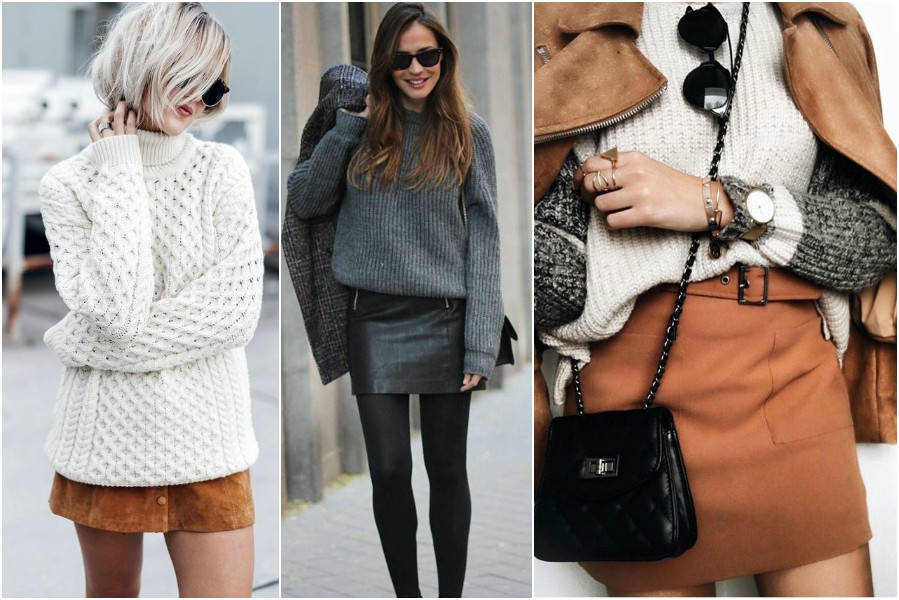 Knitwear façon casual chic mini jupe